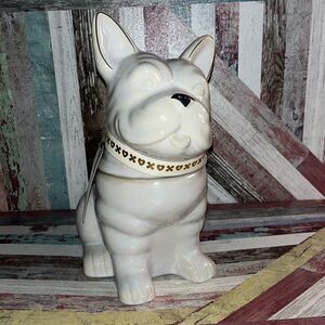 Cravings by Chrissy Teigen French Bulldog Cookie Jar NWT 10.5” Stoneware Ivory